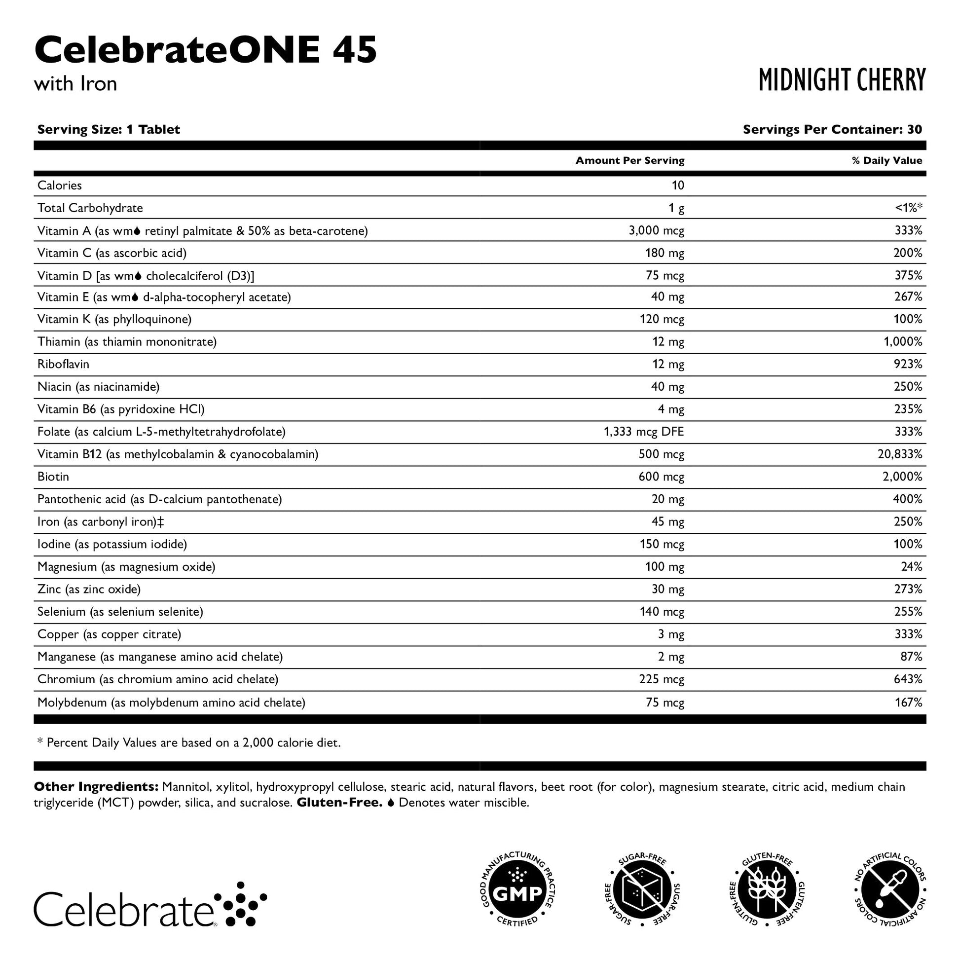 CelebrateONE 45 Once Daily Bariatric Chewable Multivitamin with Iron - Celebrate Vitamins Celebrate Vitamins
