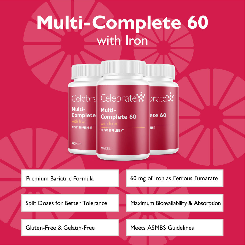 Multi-Complete 60 Bariatric Multivitamin with Iron Capsules - Celebrate Vitamins Celebrate Vitamins