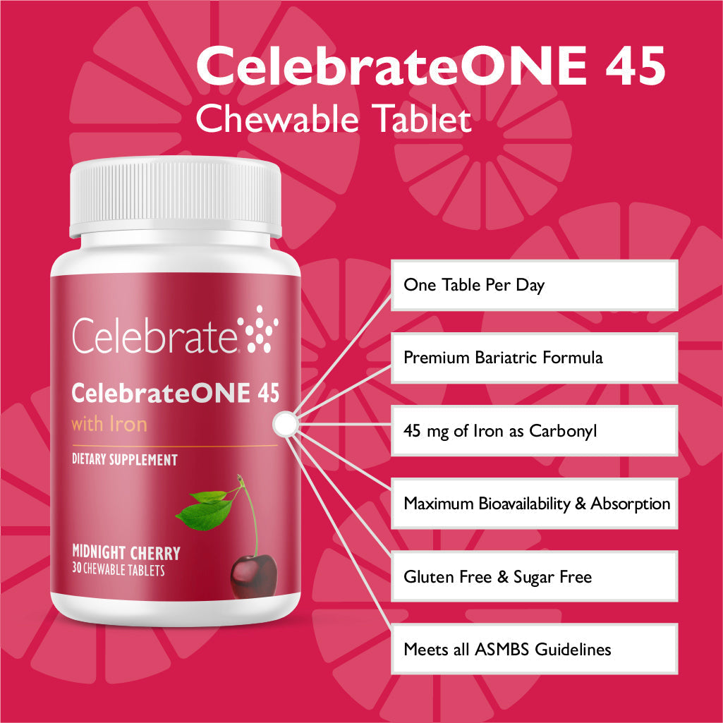 CelebrateONE 45 Once Daily Bariatric Chewable Multivitamin with Iron - Celebrate Vitamins Celebrate Vitamins