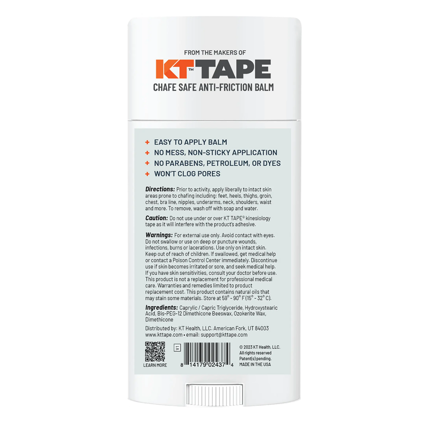 KT Health Chafe Safe™ Anti-Friction Balm - The Track and Field Store
