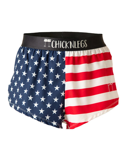 Men's USA 2" Half Split Shorts - ChicknLegs