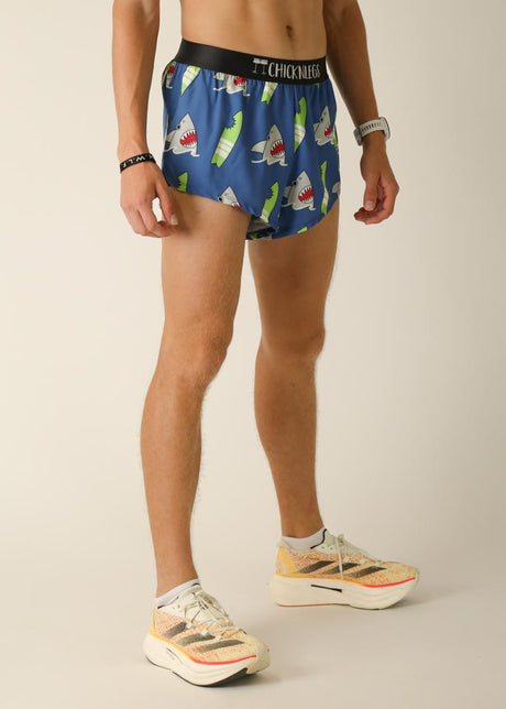 Men's Blue Sharks 2" Half Split Shorts - ChicknLegs Triathlete Store