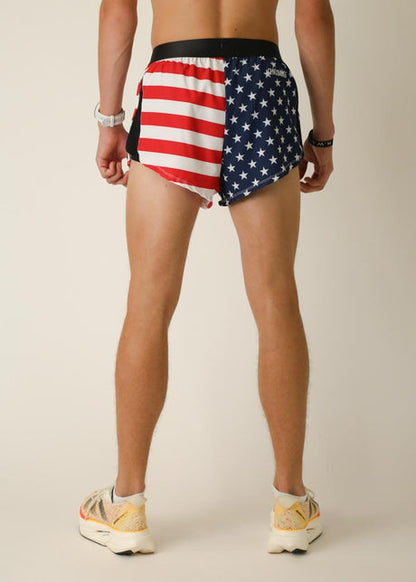 Men's USA 2" Half Split Shorts - ChicknLegs
