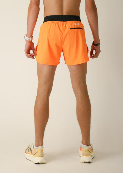 Men's Neon Orange 4" Half Split Shorts - ChicknLegs