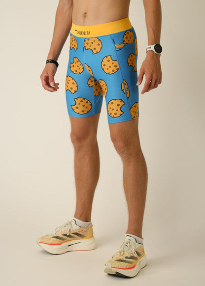 Men's Chocolate Chip Cookies 8" Half Tights - ChicknLegs