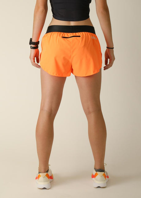 Women's Neon Orange 1.5" Split Shorts - ChicknLegs