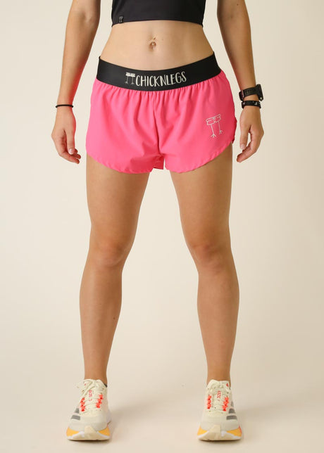 Women's Neon Pink 1.5" Split Shorts (XXS-XL) - ChicknLegs Triathlete Store