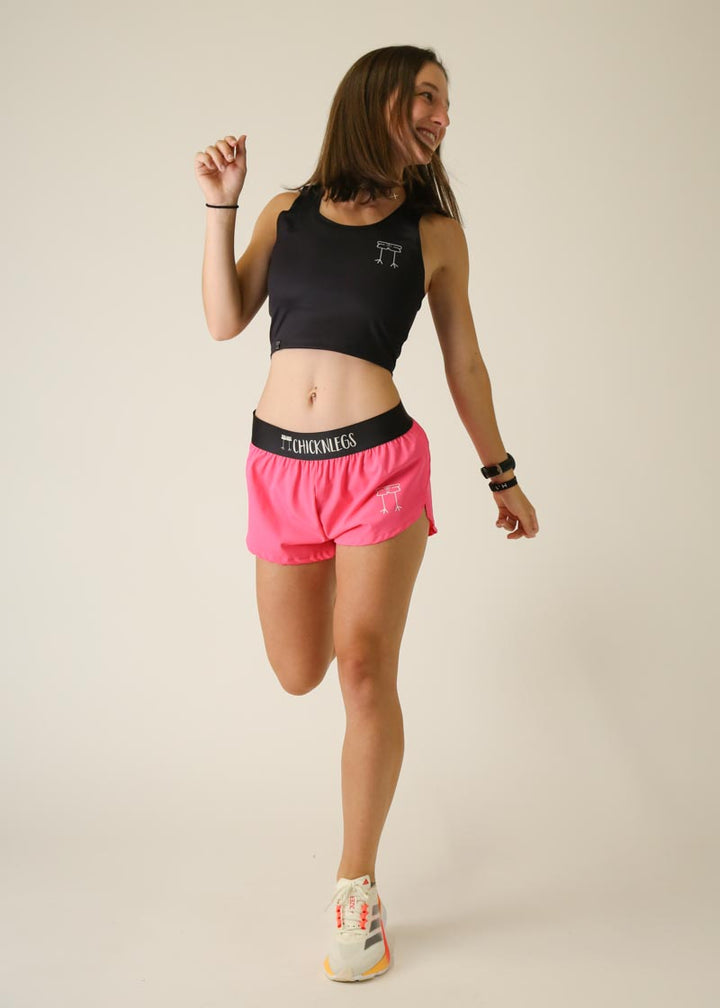Women's Neon Pink 1.5" Split Shorts (XXS-XL) - ChicknLegs Triathlete Store