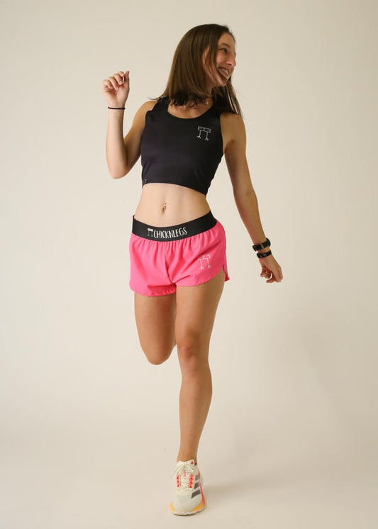 Women's Neon Pink 1.5" Split Shorts (XXS-XL) - ChicknLegs