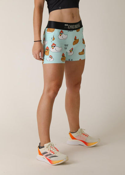 Women's Swaggy Chickens 3" 2-Pocket Compression Shorts (Large) - ChicknLegs
