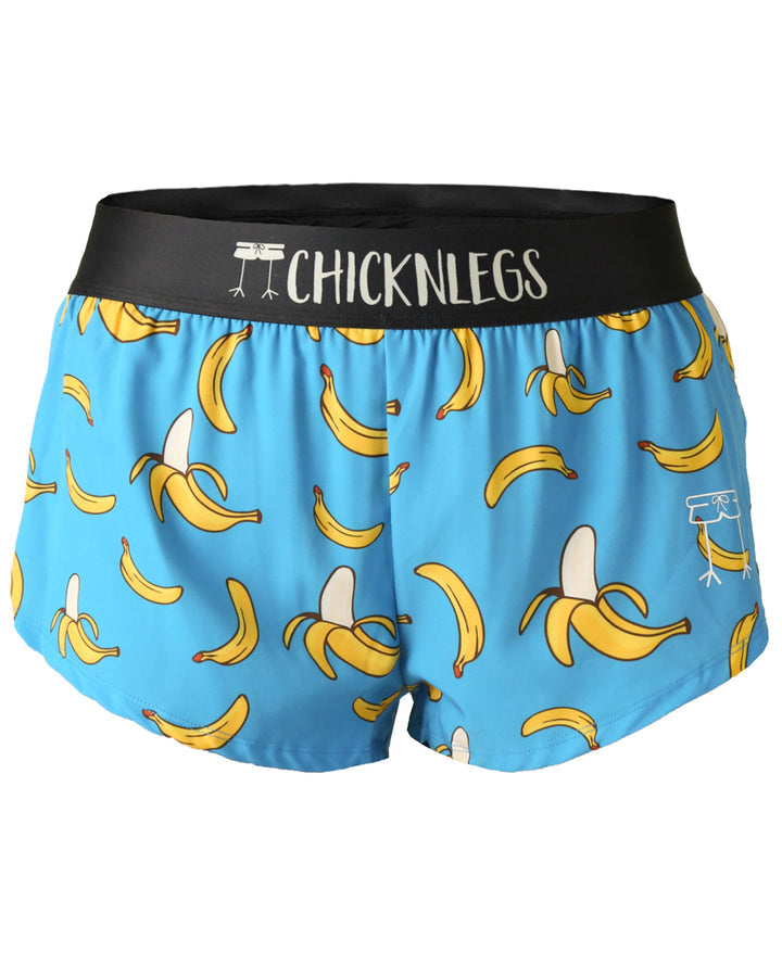 Women's Bananas 1.5" Split Shorts (Blue) - ChicknLegs Triathlete Store