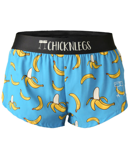 Women's Bananas 1.5" Split Shorts (Blue) - ChicknLegs Triathlete Store