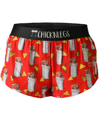 Women's Burritos 1.5" Split Shorts (Red) - ChicknLegs Triathlete Store