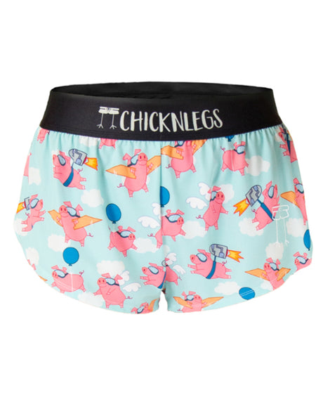 Women's Flying Pigs 1.5" Split Shorts (XXS XS S M L XL) - ChicknLegs Triathlete Store