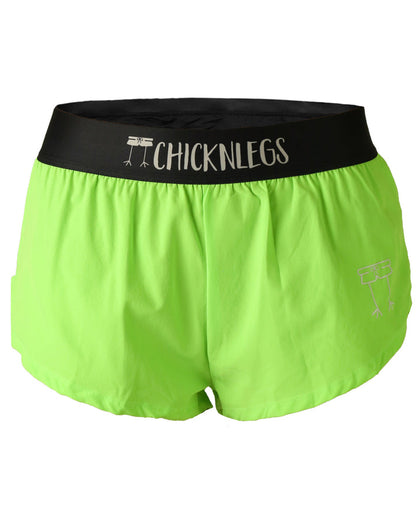Women's Neon Green 1.5" Split Shorts - ChicknLegs Triathlete Store