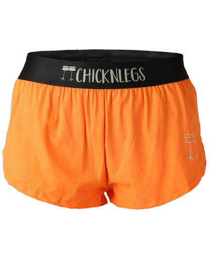 Women's Neon Orange 1.5" Split Shorts - ChicknLegs