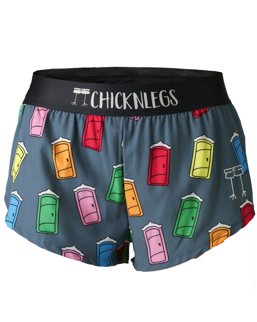 Women's Porta Potty 1.5" Split Shorts (Navy) - ChicknLegs