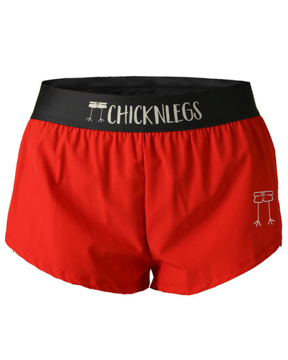 Women's Red 1.5" Split Shorts - ChicknLegs