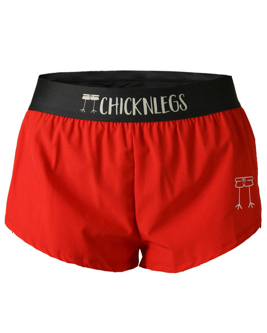 Women's Red 1.5" Split Shorts - ChicknLegs