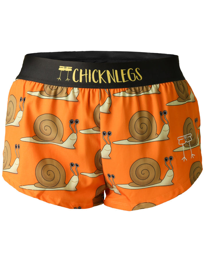 Women's Snails Pace 1.5" Split Shorts (Orange) - ChicknLegs