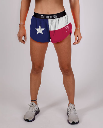 Women's Texas 1.5" Split Shorts (Red, White & Blue) XXS, XS, S, M, L, XL - ChicknLegs