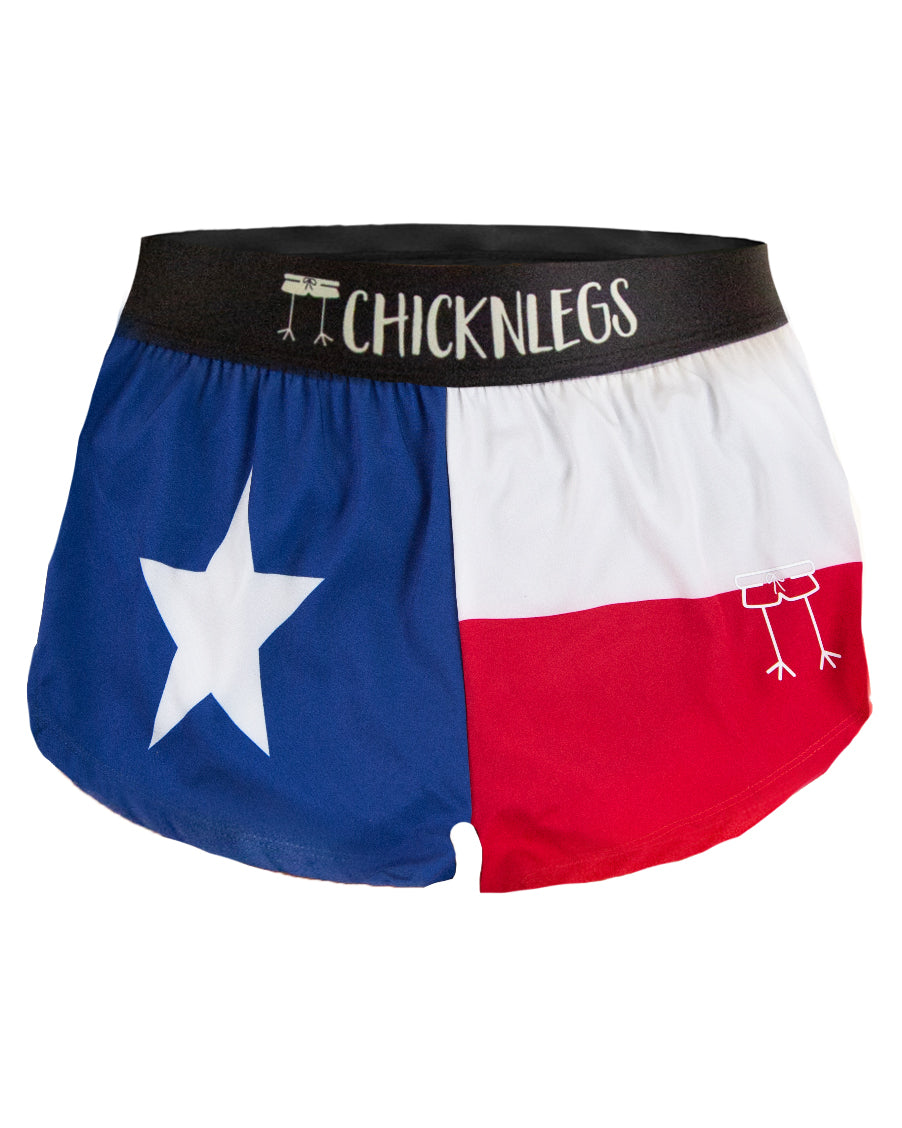 Women's Texas 1.5" Split Shorts (Red, White & Blue) XXS, XS, S, M, L, XL - ChicknLegs