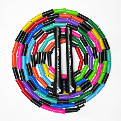 Rainbow Redux - 1" Beaded Jump Rope - Elite Jumps