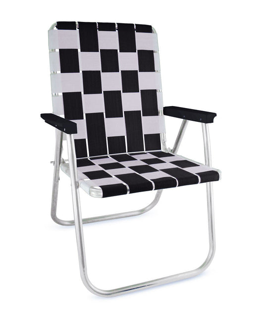 Black & White Classic Chair with Black Arms Lawn Chair USA