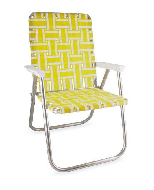 Yellow and White Stripe Classic Chair Lawn Chair USA