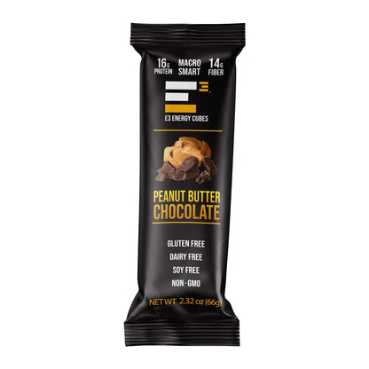 Peanut Butter & Chocolate E3 Energy Cubes - Protein Bars (12 bars) - The Track and Field Store