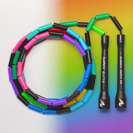 Rainbow Redux - 1" Beaded Jump Rope - Elite Jumps