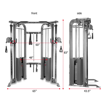 Functional Trainer Cable Machine with Dual 200 lb Weight Stacks - Xmark