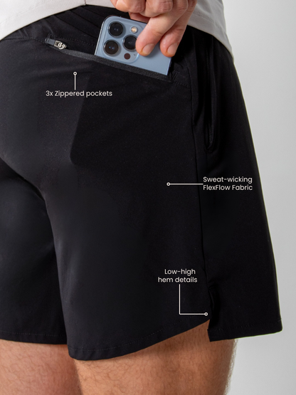 FlexFlow Functional Shorts Black - Runner's Athletics - The Track and Field Store