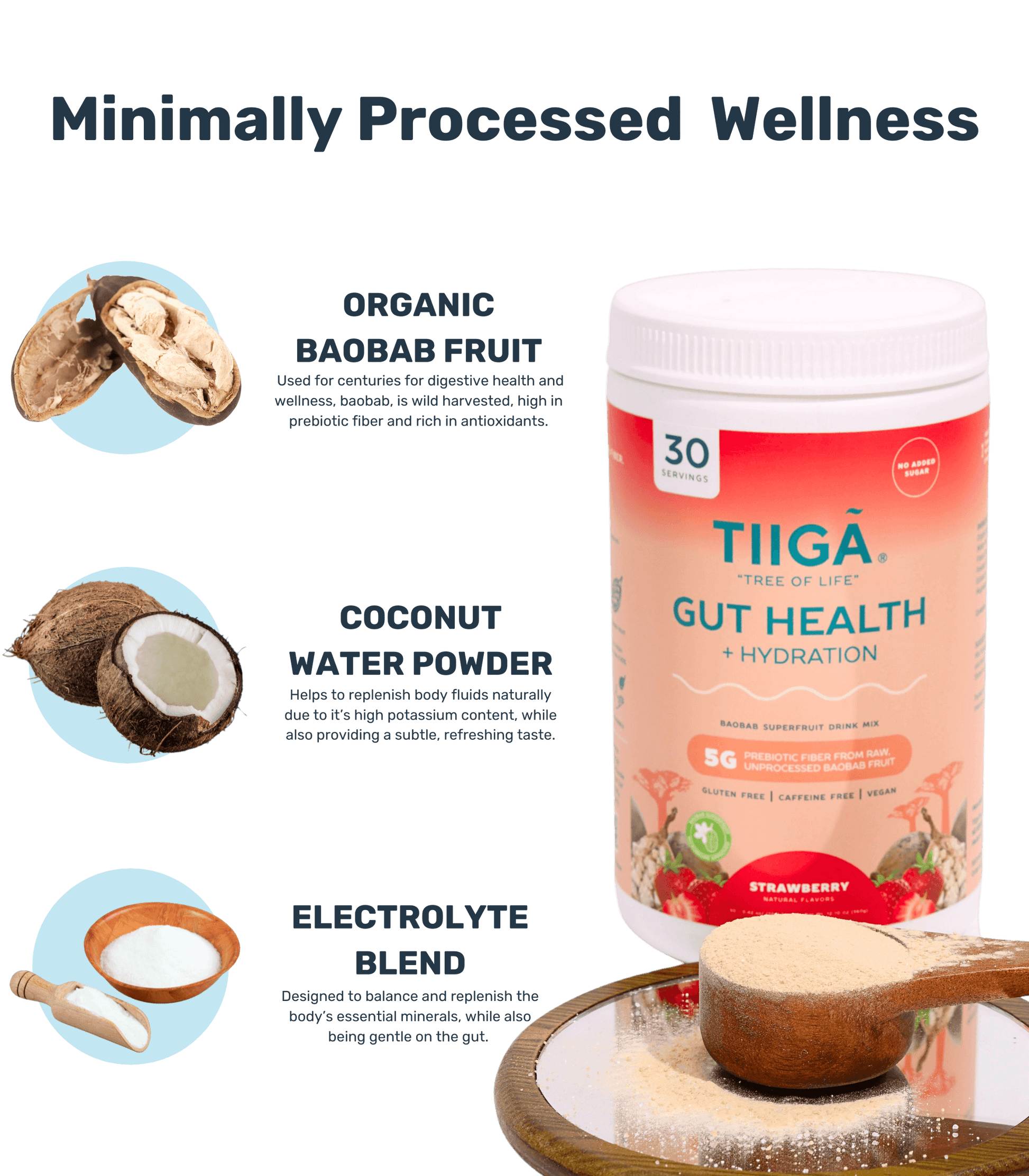 Gut Health + Hydration 30 Serving Tubs - Tiiga - The Track and Field Store