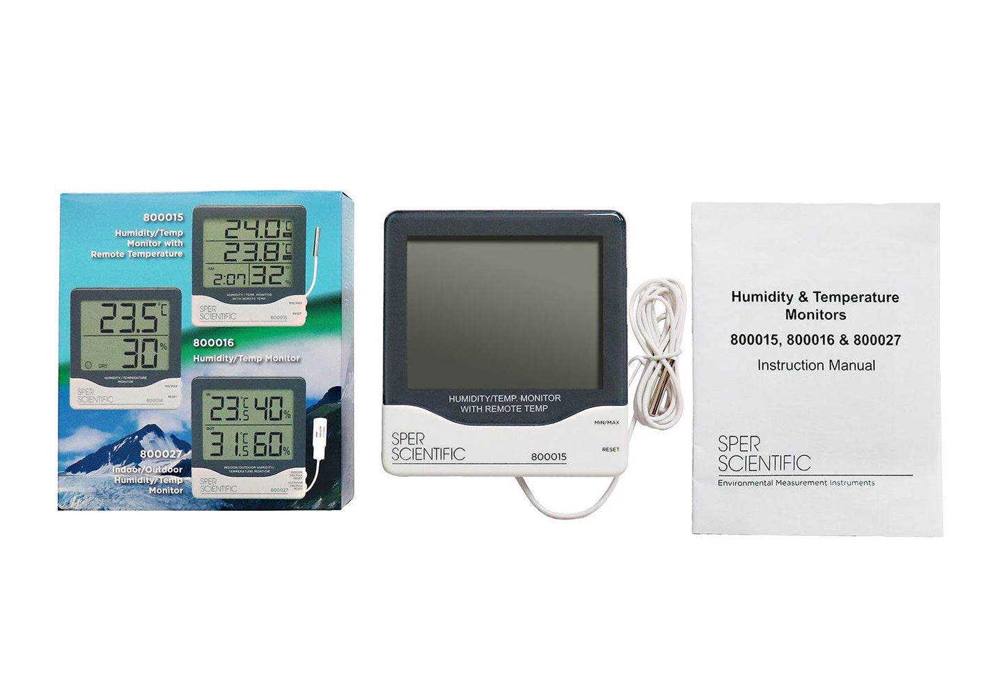 Humidity/Temperature Monitor with Remote Temperature Sensor - Sper Scientific