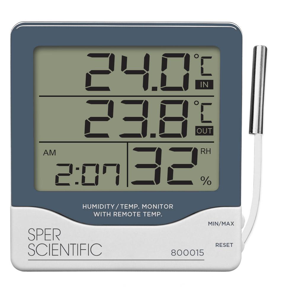 Humidity/Temperature Monitor with Remote Temperature Sensor - Sper Scientific