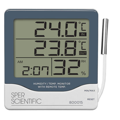 Humidity/Temperature Monitor with Remote Temperature Sensor - Sper Scientific
