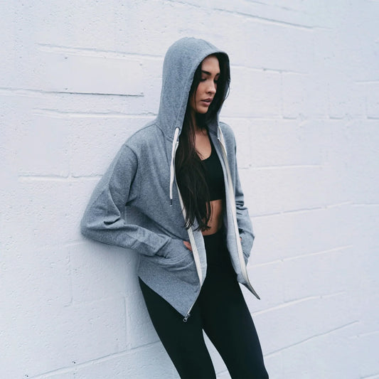 Heathered French Terry Full-Zip Hooded Sweatshirt - Without Limits