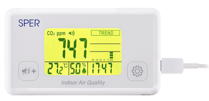 Indoor Air Quality Monitor with Color Coded Display - Sper Scientific