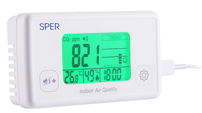 Indoor Air Quality Monitor with Color Coded Display - Sper Scientific