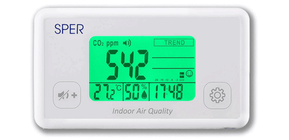 Indoor Air Quality Monitor with Color Coded Display - Sper Scientific