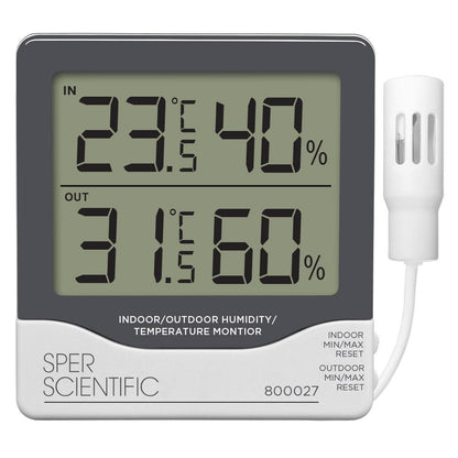 Indoor/Outdoor Humidity/Temperature Monitor - Sper Scientific