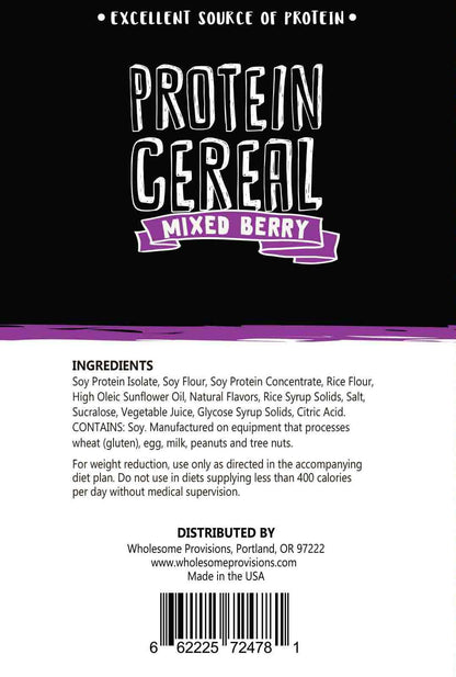 Mixed Berry Protein Cereal - High Protein & Fiber, Low Carb - Wholesome Provisions