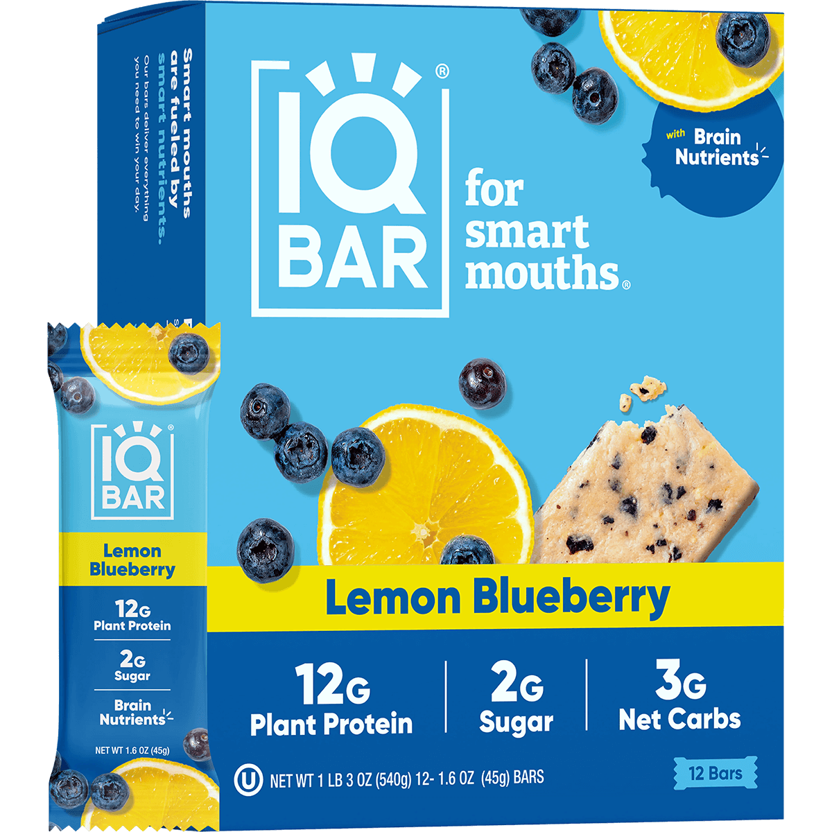 Lemon Blueberry (12 Bars) - IQ Bar - The Track and Field Store