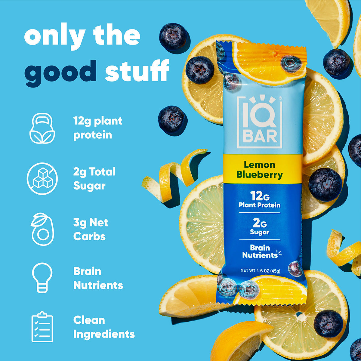 Lemon Blueberry (12 Bars) - IQ Bar - The Track and Field Store