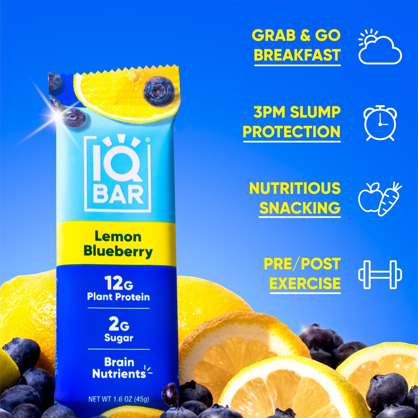 Lemon Blueberry (12 Bars) - IQ Bar - The Track and Field Store