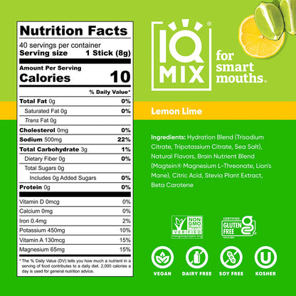 Lemon Lime (40 Sticks) - IQ Bar - The Track and Field Store