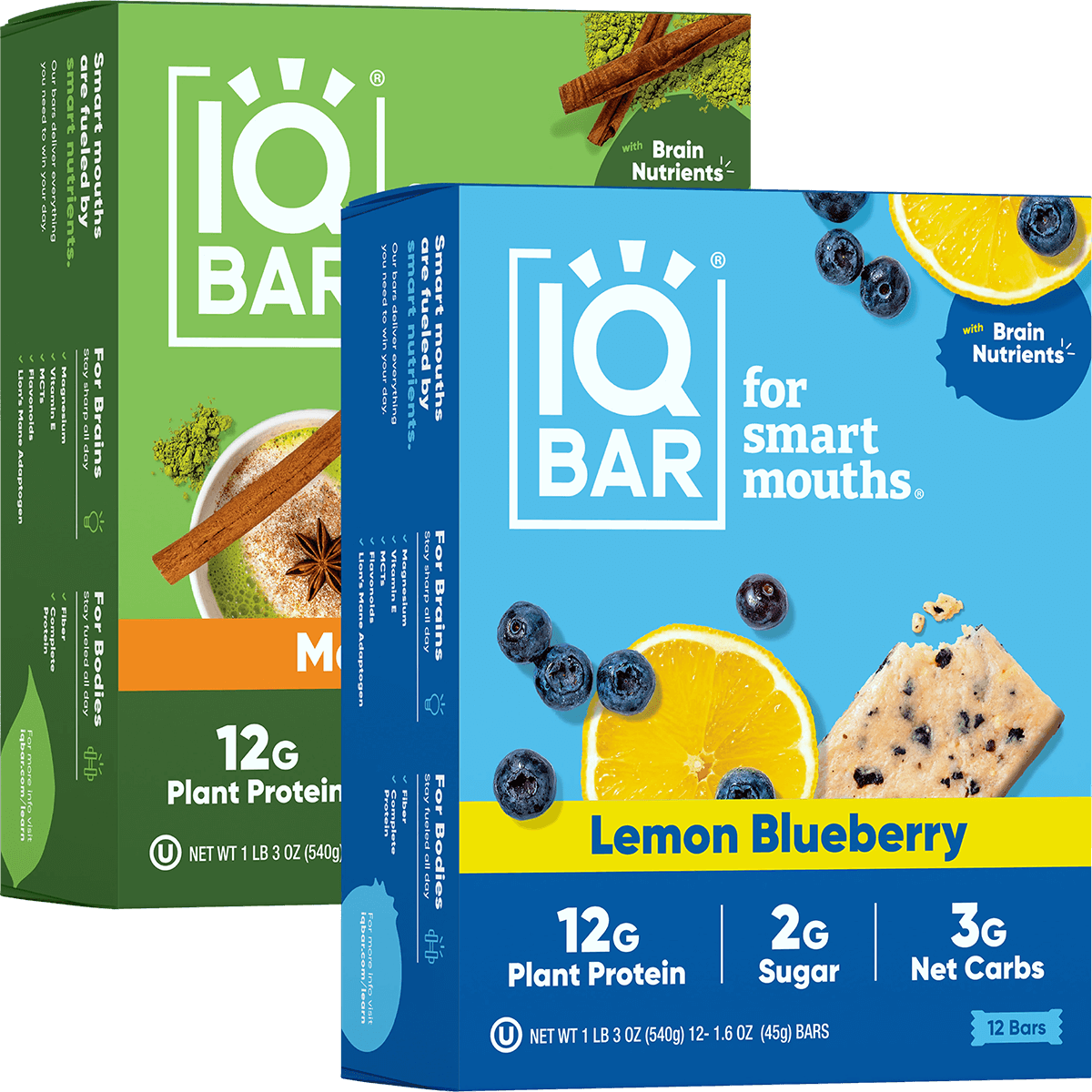 Lemon Blueberry & Matcha Chai (24 Bars) - IQ Bar - The Track and Field Store