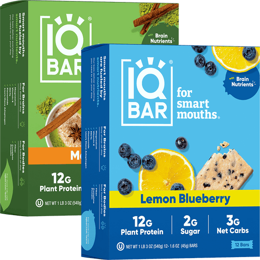 Lemon Blueberry & Matcha Chai (24 Bars) - IQ Bar - The Track and Field Store