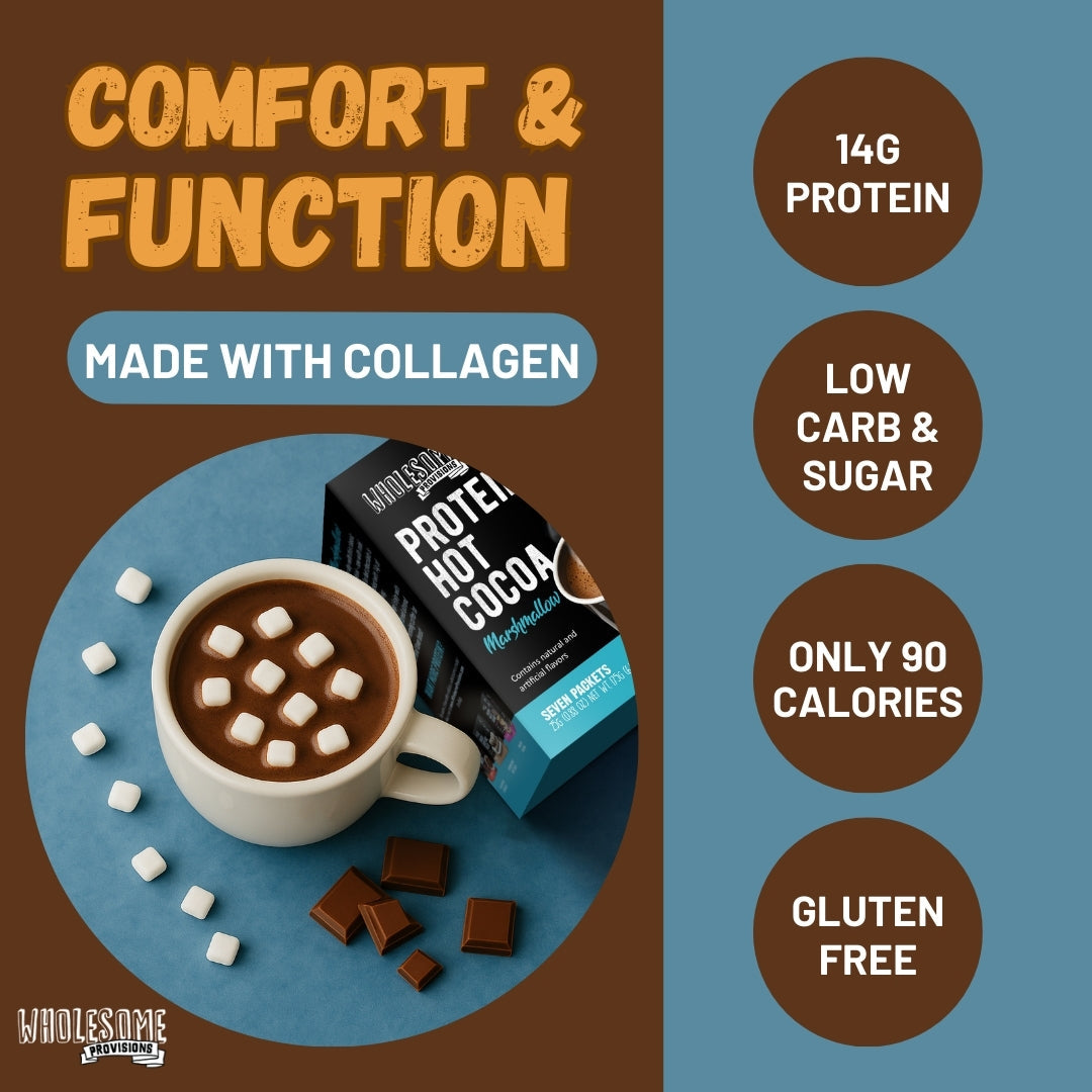 Protein Hot Chocolate with Mini Marshmallows - High Protein & Low in Carbs, Keto-Friendly